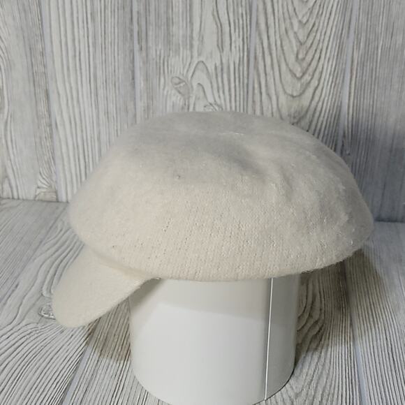 Nine & Co. Ivory Wool Blend Newsboy Cap with Floral Sequin Detail - Picture 5 of 10